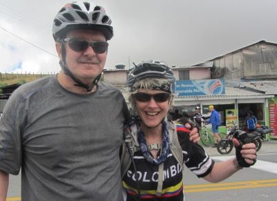 Catherine & Stuart Wyse Cycling on the  tour with redspokes
